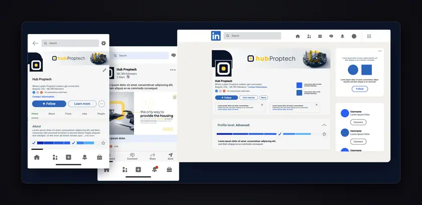 Hub Proptech: identidad aplicada en LinkedIn