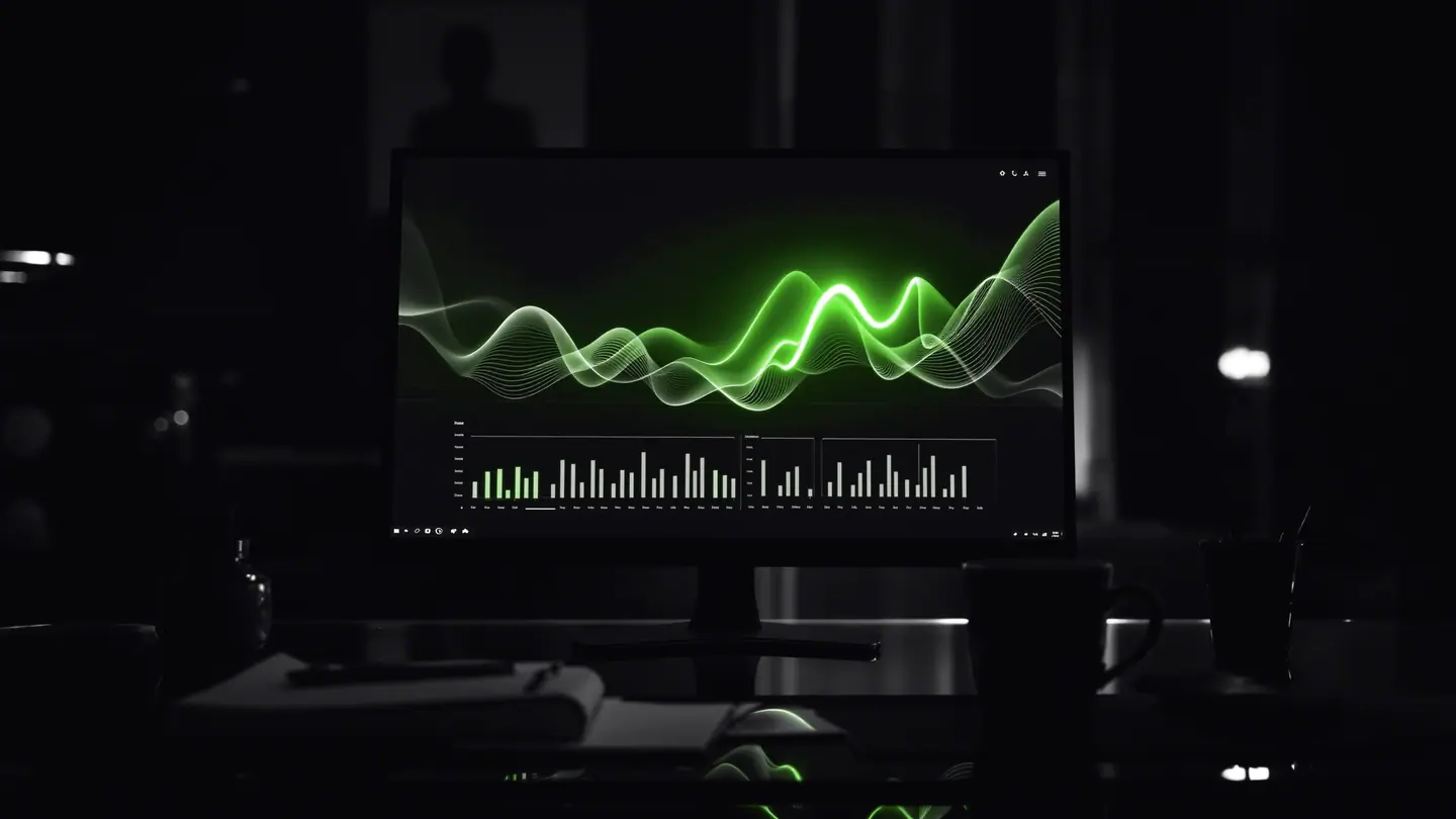 Google Analytics 4: tablero de analítica con eventos y un embudo de conversión resaltado en verde