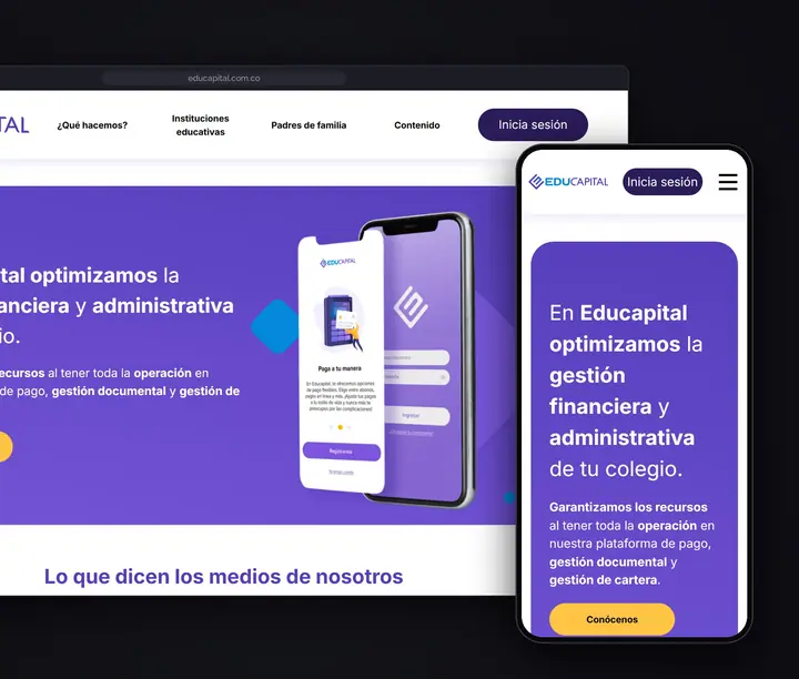 Plataforma de pagos para colegios de Educapital, SaaS a la medida desarrollado por DataLab