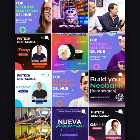 Latam Fintech Hub: parrilla de Instagram
